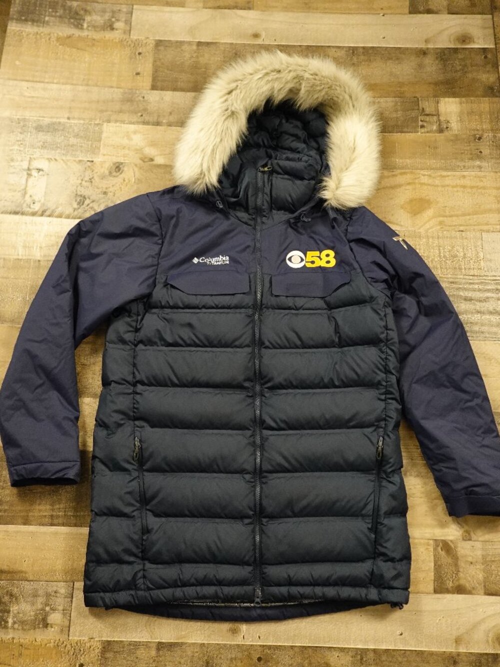 Columbia‎ Titanium Omni-Heat Winter Media Jacket Men’s Medium Navy Down Parka
